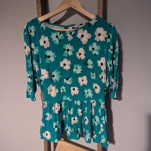 Floral Teal Women's Top
